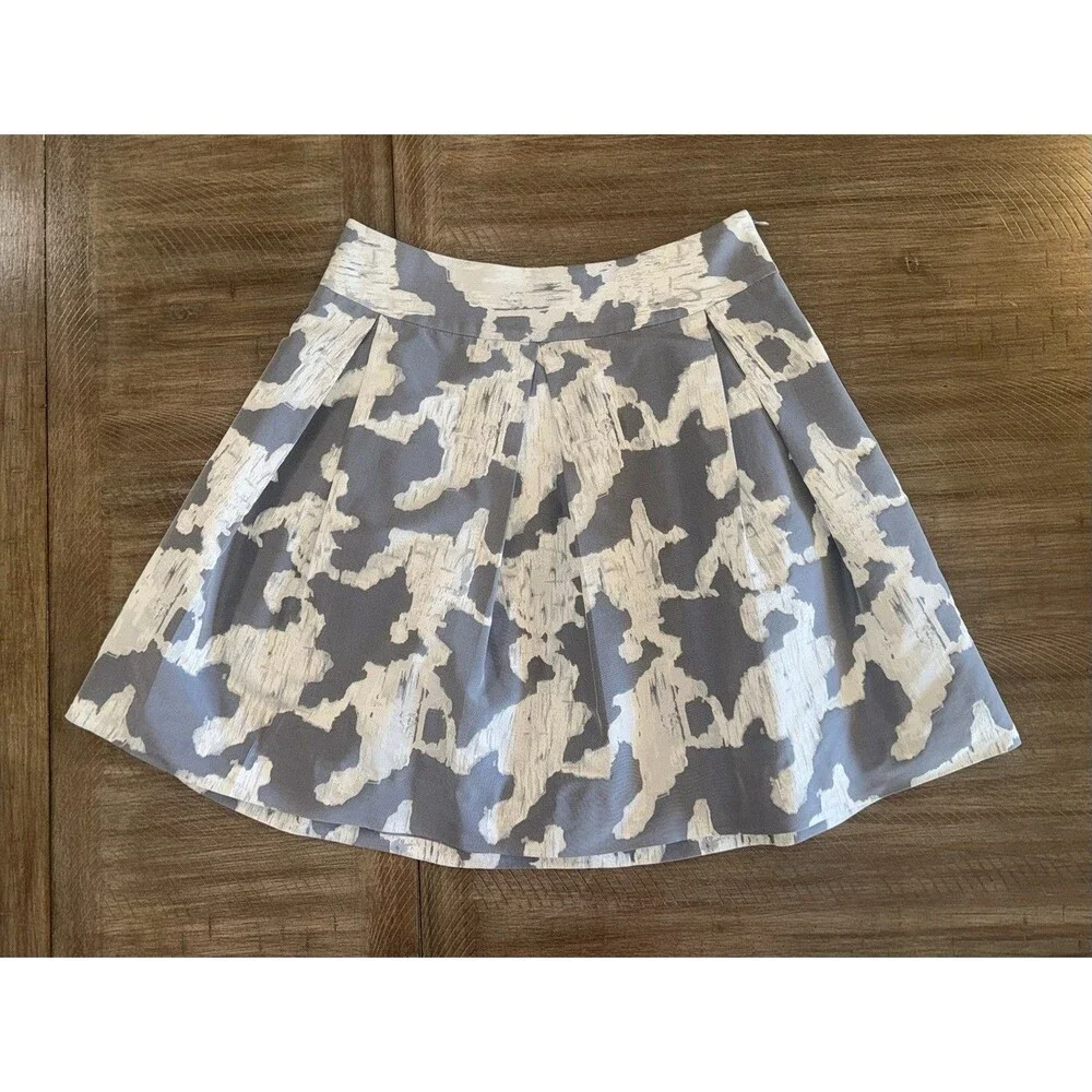 Kate Spade New York Skirt The Rules Pleated A-Line Gray White Lined Skirt Size 4